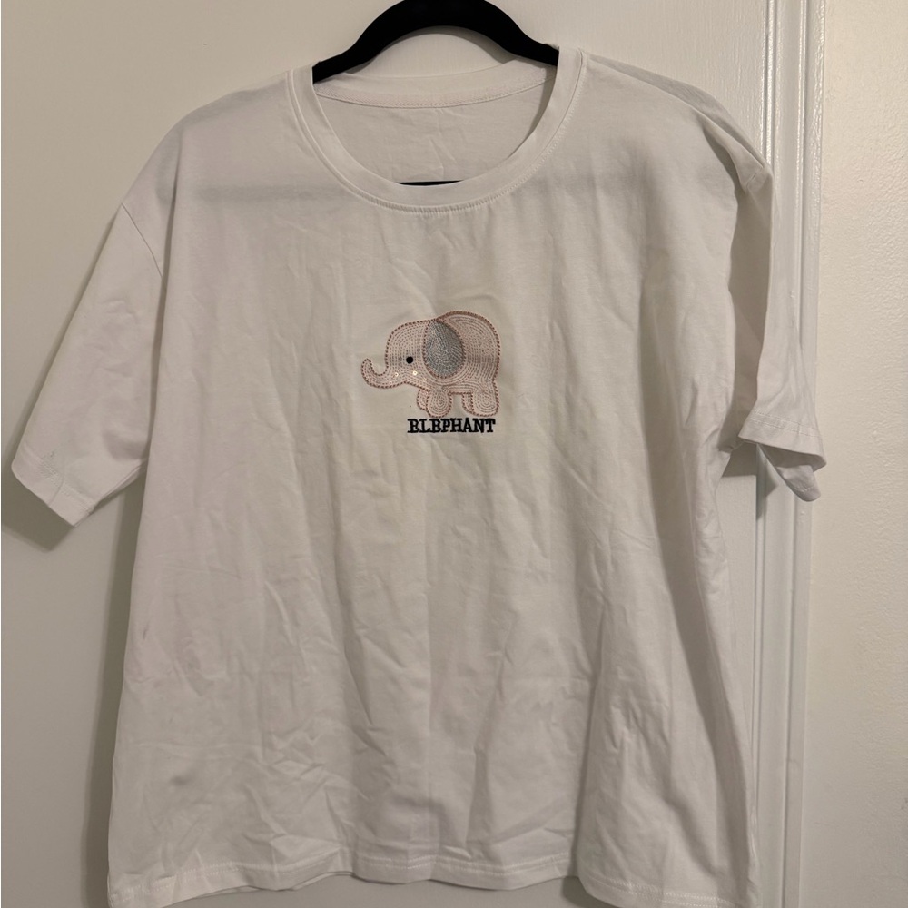 Elephant Graphic T-Shirt - White